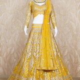 Janya Yellow Tulle Lehenga Set
