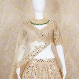 Zivah Golden Cream Rawsilk Lehenga Set