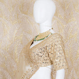 Zivah Golden Cream Rawsilk Lehenga Set