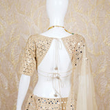 Zivah Golden Cream Rawsilk Lehenga Set