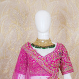 Ati Hot Pink Rawsilk lehenga Set
