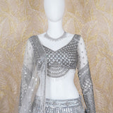 Saara Grey Organza Lehenga Set