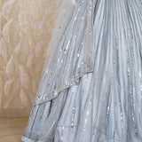 Saara Grey Organza Lehenga Set