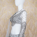 Saara Grey Organza Lehenga Set