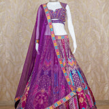 Ancy Purple Multi Banarasi Silk Lehenga Set