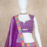 Ancy Purple Multi Banarasi Silk Lehenga Set