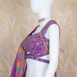 Ancy Purple Multi Banarasi Silk Lehenga Set