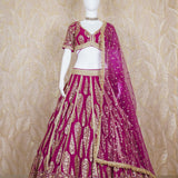 Haniya Wine Georgette Lehenga Set