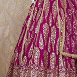 Haniya Wine Georgette Lehenga Set