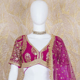 Haniya Wine Georgette Lehenga Set