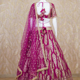 Haniya Wine Georgette Lehenga Set