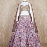 Celina Gold Multicolor Lehenga In Slub Silk