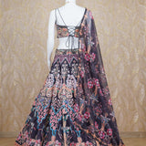 Amaya Multi Color Black Velvet Lehenga Set