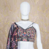 Amaya Multi Color Black Velvet Lehenga Set