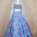 Hayat Sky Blue Organza Lehenga Set