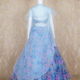 Hayat Sky Blue Organza Lehenga Set