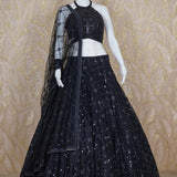 Aanya Black Tulle Lehenga Set
