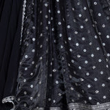 Adina Black Banarasi-Silk Corset Anarkali