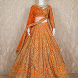 Ekani Rust Orange Rawsilk Lehenga Set