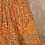 Ekani Rust Orange Rawsilk Lehenga Set