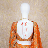 Ekani Rust Orange Rawsilk Lehenga Set