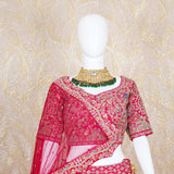 Ati Red Rawsilk Lehenga Set