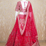 Ati Red Rawsilk Lehenga Set