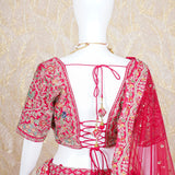 Ati Red Rawsilk Lehenga Set