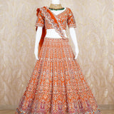 Warhi Orange Rawsilk Lehenga Set