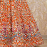 Warhi Orange Rawsilk Lehenga Set