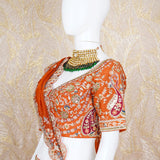 Warhi Orange Rawsilk Lehenga Set
