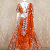 Warhi Orange Rawsilk Lehenga Set