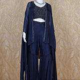 Erica Navy Blue Cape Set