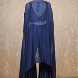 Erica Navy Blue Cape Set