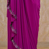 Yami Wine One Shoulder Drape Set