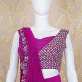 Yami Wine One Shoulder Drape Set