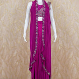 Yami Wine One Shoulder Drape Set