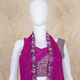 Yami Wine One Shoulder Drape Set