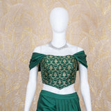 Diana Green Satin Drape Skirt