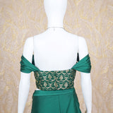 Diana Green Satin Drape Skirt