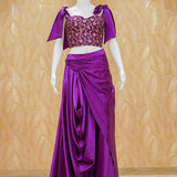 Diana Red Satin Drape Skirt