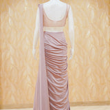 Zora Onion Pink Lycra Drape Gown