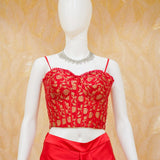 Diana Red Satin Drape Skirt