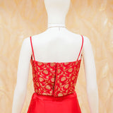 Diana Red Satin Drape Skirt