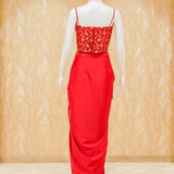 Diana Red Satin Drape Skirt