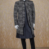 Nihal Black Embroidered Sherwani Set