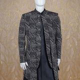 Nihal Black Embroidered Sherwani Set