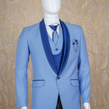 Owez Sky Blue Blazer Suit