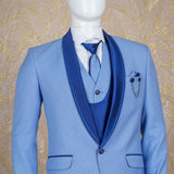 Owez Sky Blue Blazer Suit