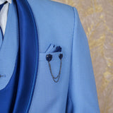 Owez Sky Blue Blazer Suit